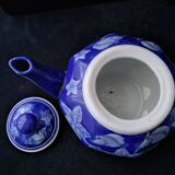 Asian ceramic teapot cobalt blue