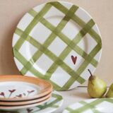 Set of 4 hand-painted ceramic dinner plates