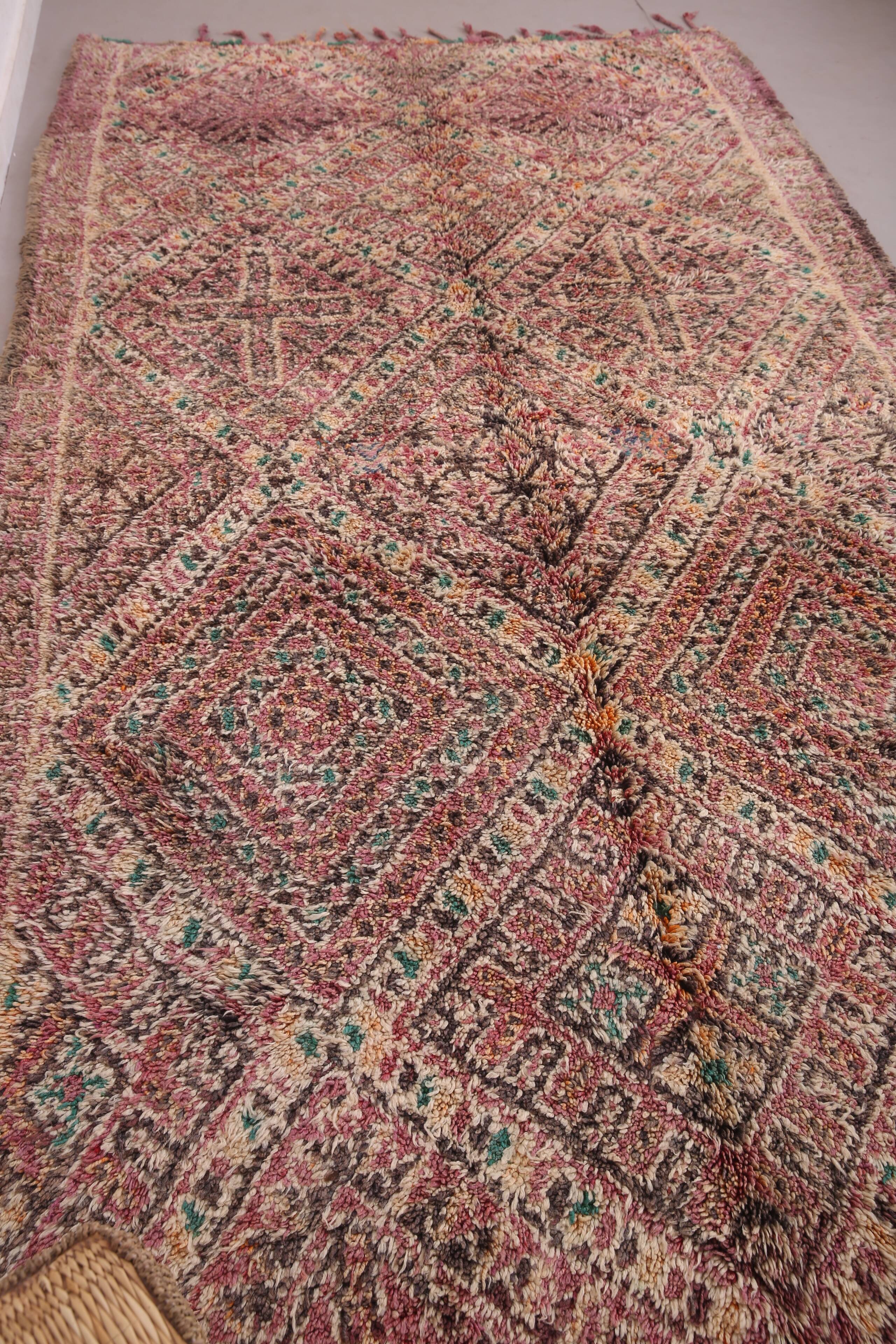 Tapis en laine marocain vintage 200 x 358 cm - Tapis berbère fait main rare - Antique