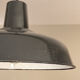 Old hanging lamp black enamelled sheet metal industrial vintage garage