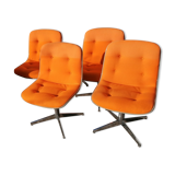 Set of 4 vintage Steelcase Strafor office chairs by Randall Buck.