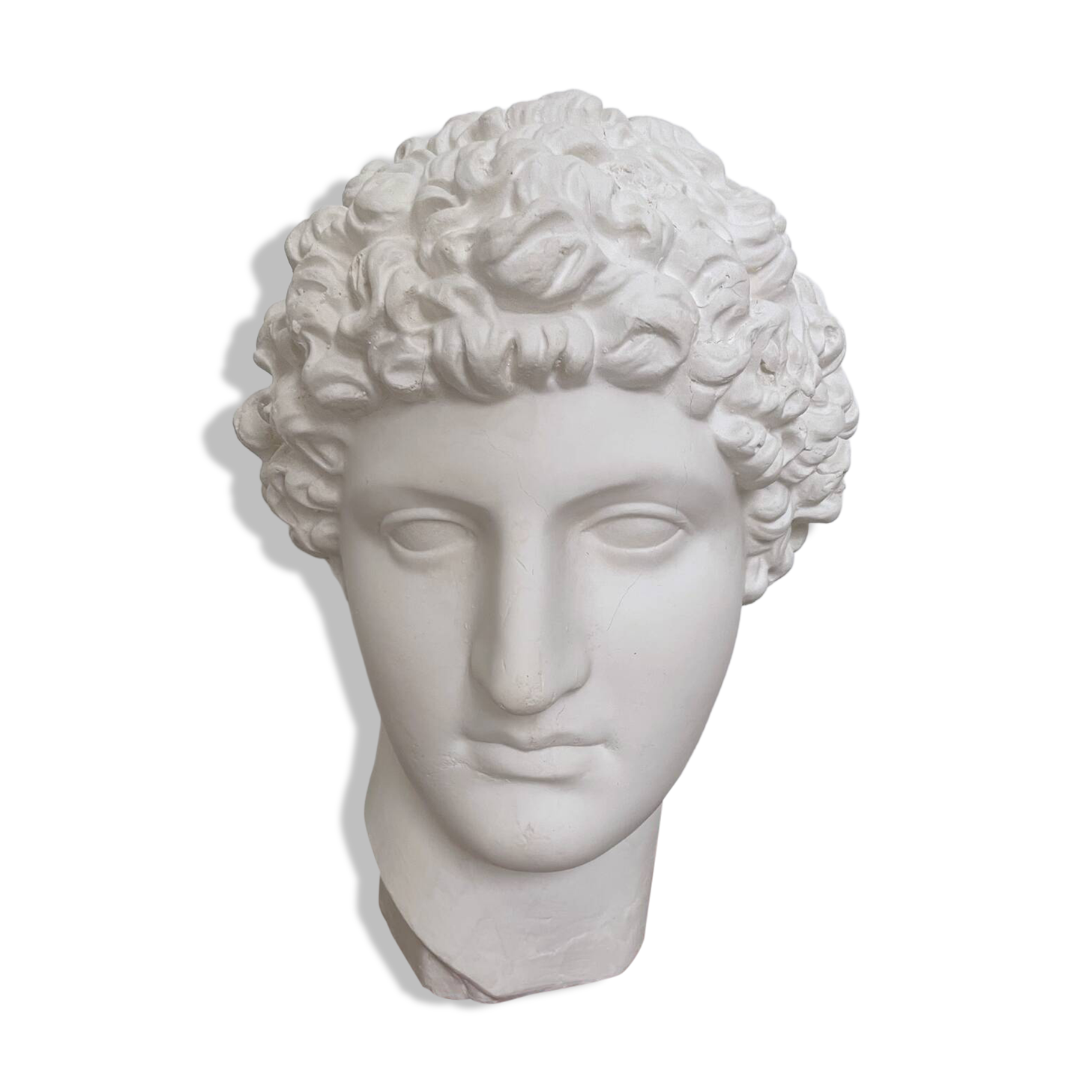 White plaster Greek head