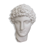 White plaster Greek head