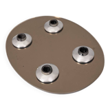 Applique plafonnier vintage années 60 en verre 4 lumieres design italien