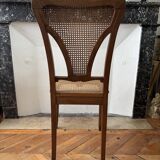 Art Nouveau caned wooden chair