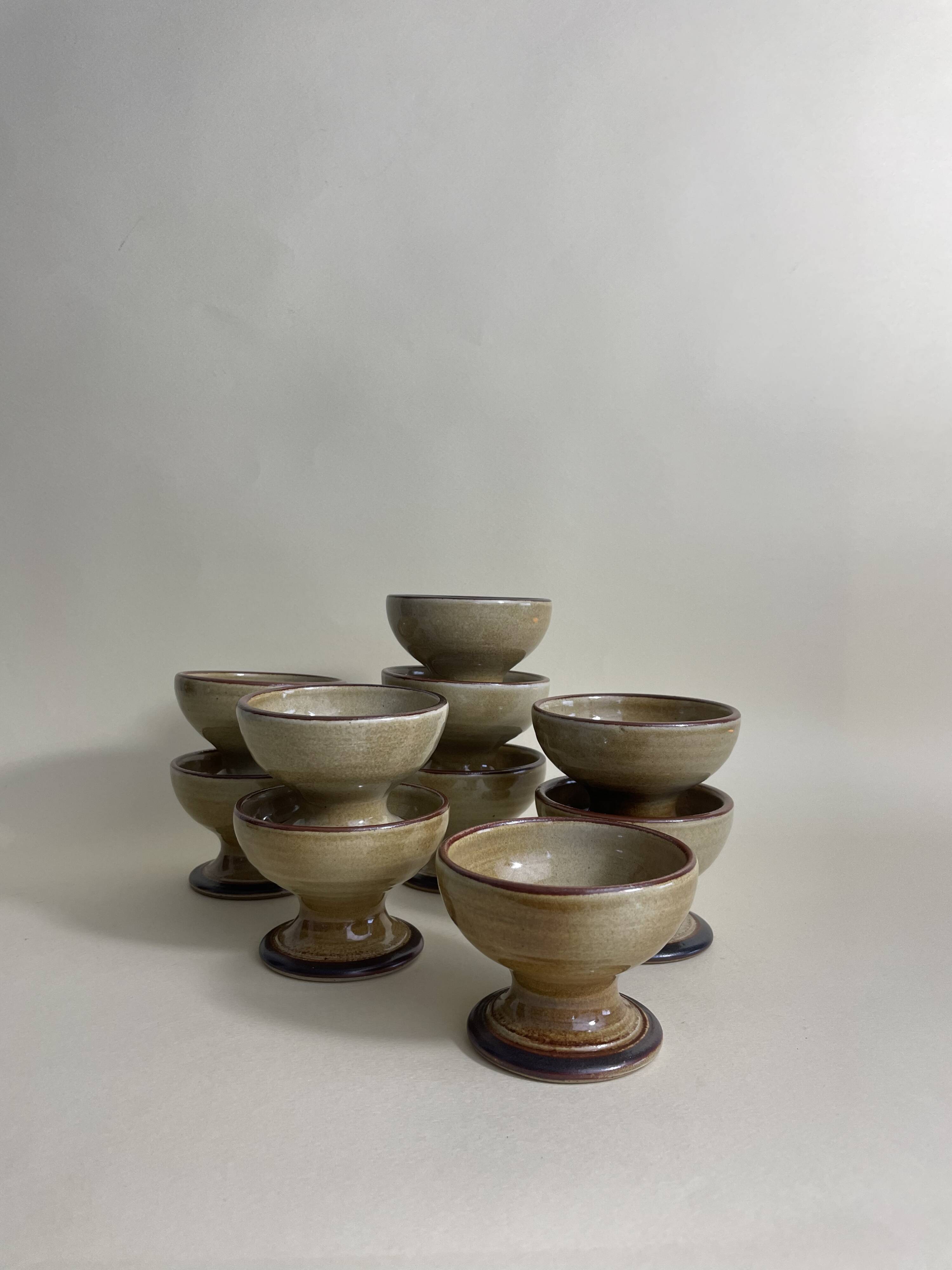 10 Glazed Stoneware Cups