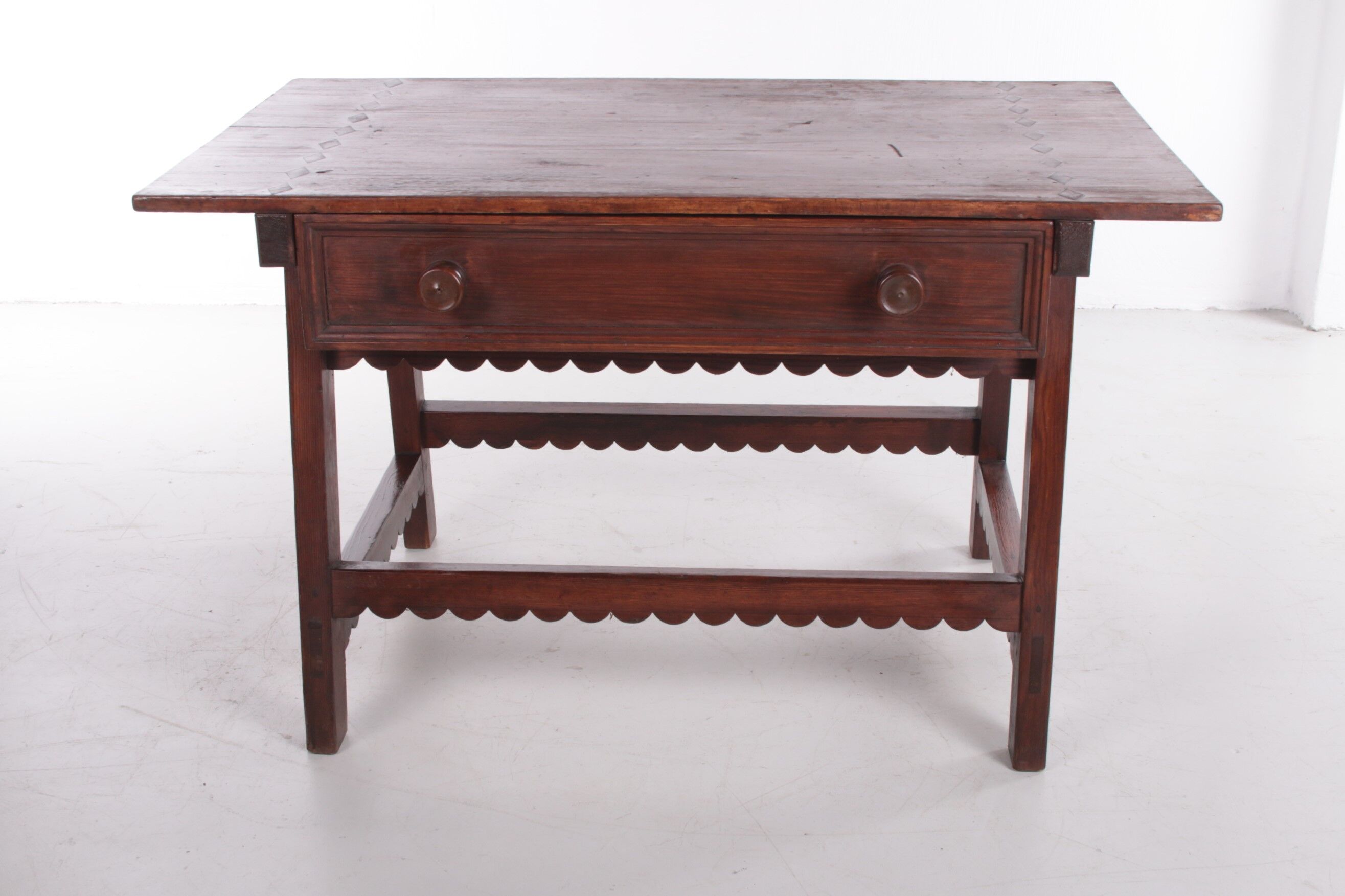 Brutalist 19th century Spanish wooden payment table or side table