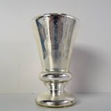 Set of six Amalgam Glass Goblets, Biedermeier, Peasant Silver, Circa 1860's.