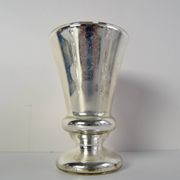 Set of six Amalgam Glass Goblets, Biedermeier, Peasant Silver, Circa 1860's.