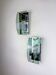 Pair of Veca wall lamps, green Murano glass, Italy, circa 1970s