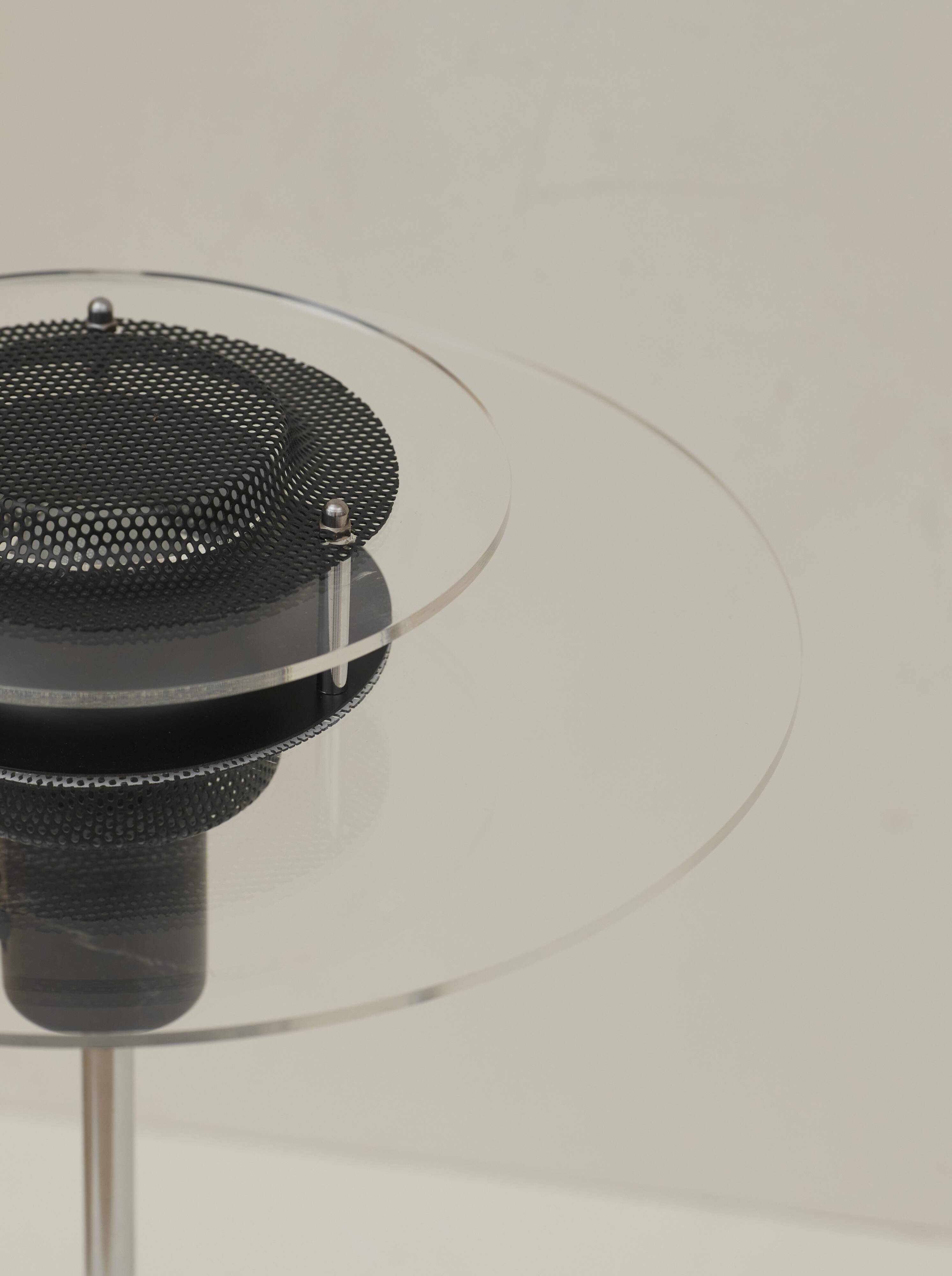 Postmodern lamp in metal and plexiglass Cirkel vintage Ikea 1990