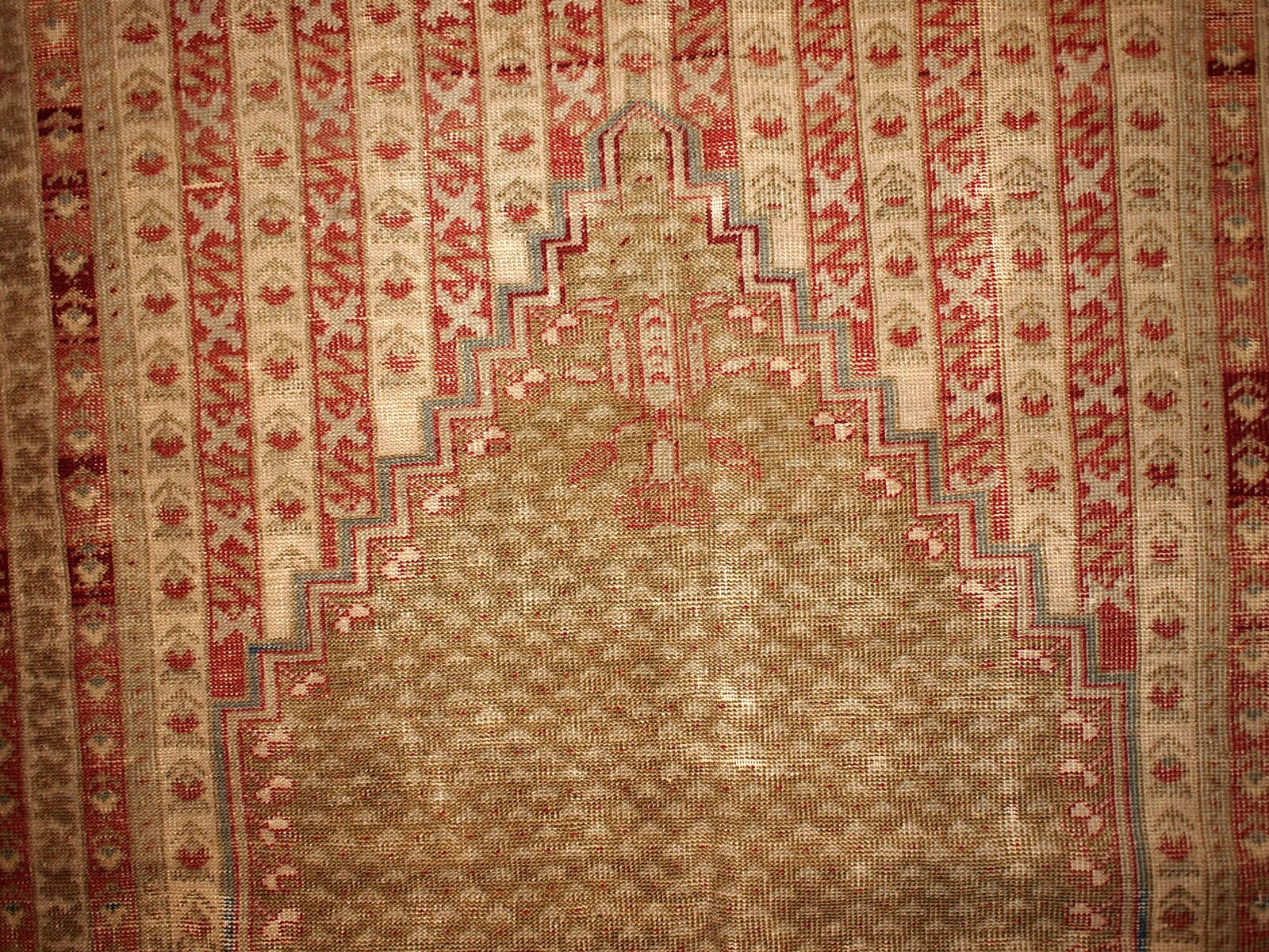 Handmade antique Turkish Ghurdes prayer rug 4.10' x 7.3' (152cm x 222cm) 1870s - 1B427