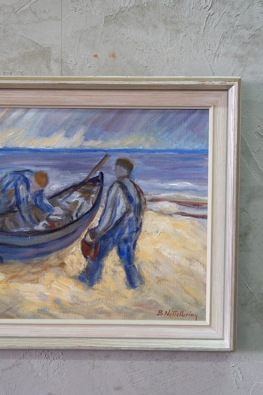 Swedish modern painting, 1970s Börje Nettelbring (1913-1986). oil on canvas. framed.