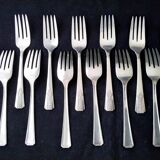 Set of 12 Silver Plate Vernon Pattern Romfort Cake Forks 1939