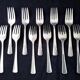 Set of 12 Silver Plate Vernon Pattern Romfort Cake Forks 1939