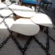 Tables gigognes en travertin Roche Bobois
