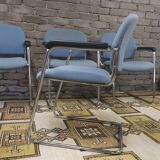 Set of 4 drabert armchairs with chrome legs, 1980