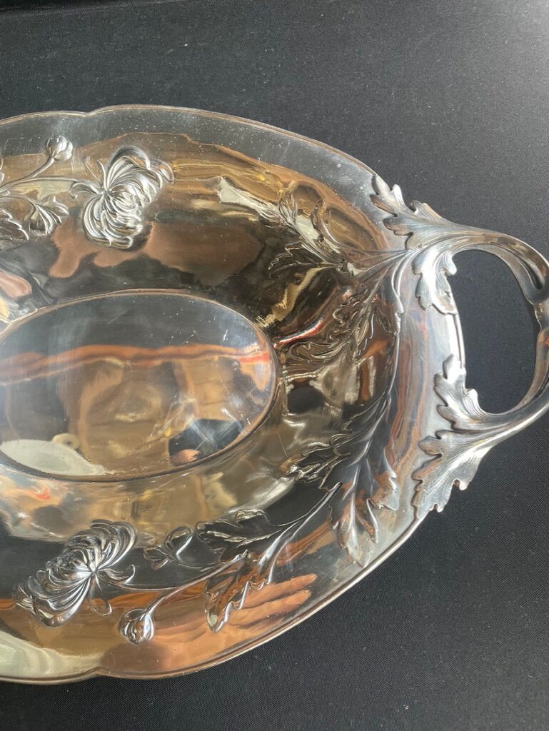 Basket with handles – Silver Metal – Alfenide, Gallia for Christofle