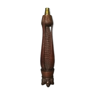 African sorghum spike lamp foot on five-faced base ~ hand carved ~ 1950s /1960