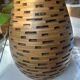 Large wooden honeycomb floor lamp