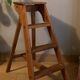 Solid wood stepladder with 4 levels, 20th century, mortise-tenon mountings