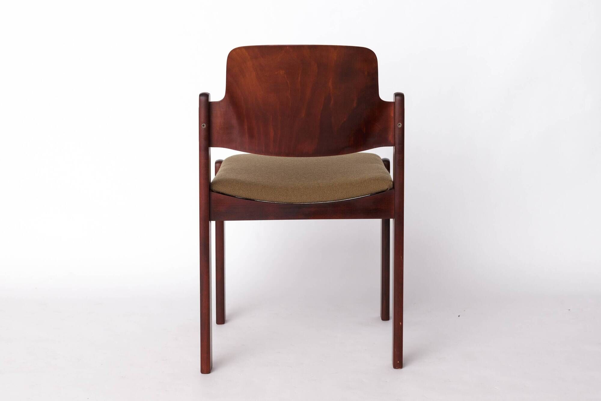 1 of 9 Vintage Lübke Stacking Chair, 1970s German Design, Dark Beech Wood