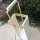 White lacquered wood and brass umbrella stand / vintage 60s-70s
