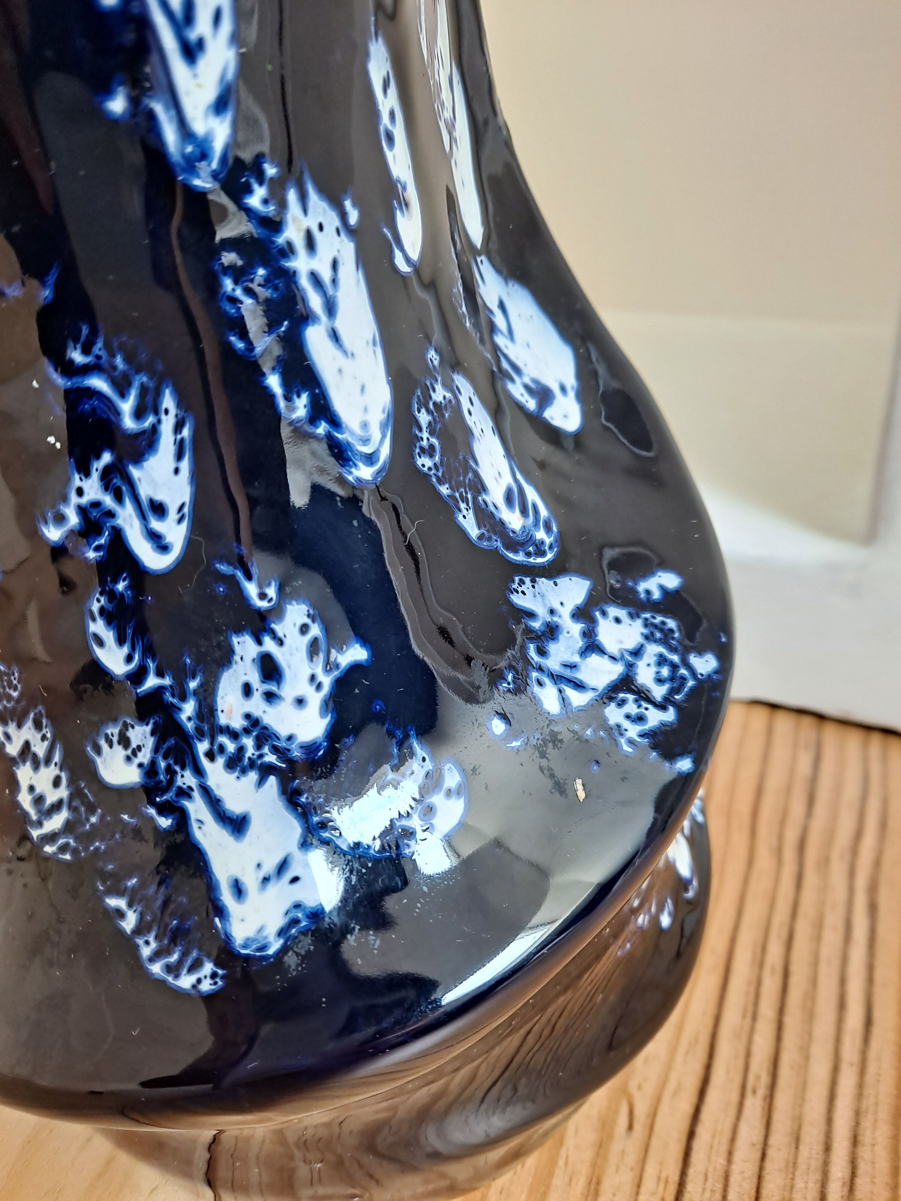 Blue freeform Vallauris vase