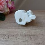 Vintage porcelain sitting cat figurine taiwan collection