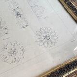 Architectural drawing 1857, glazed wood frame