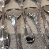 12 silver-plated metal ice scoops by silversmith Ravinet Denfert with nets