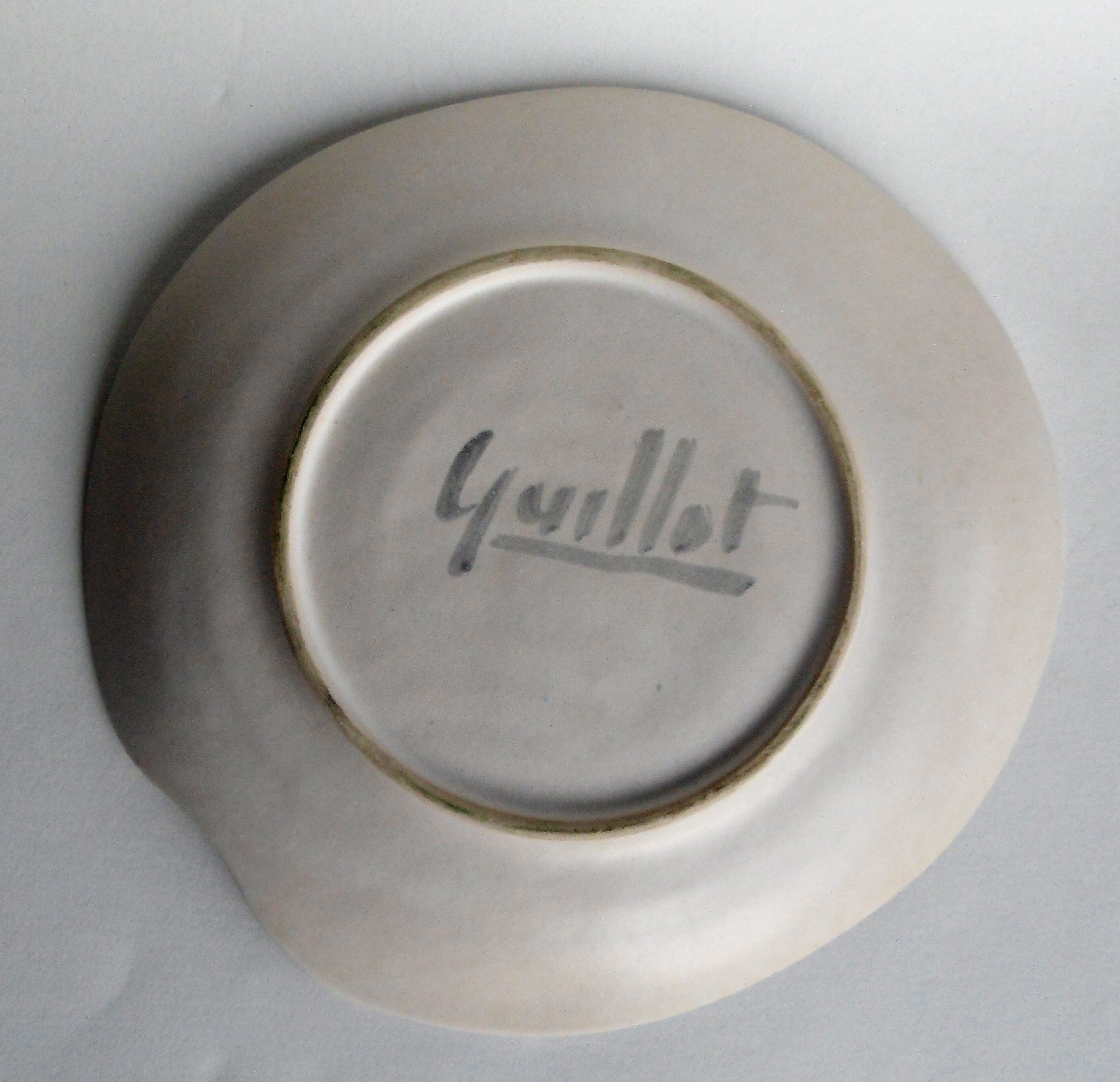 6 Shellfish plates by Dominique Guillot Vallauris from the 60's