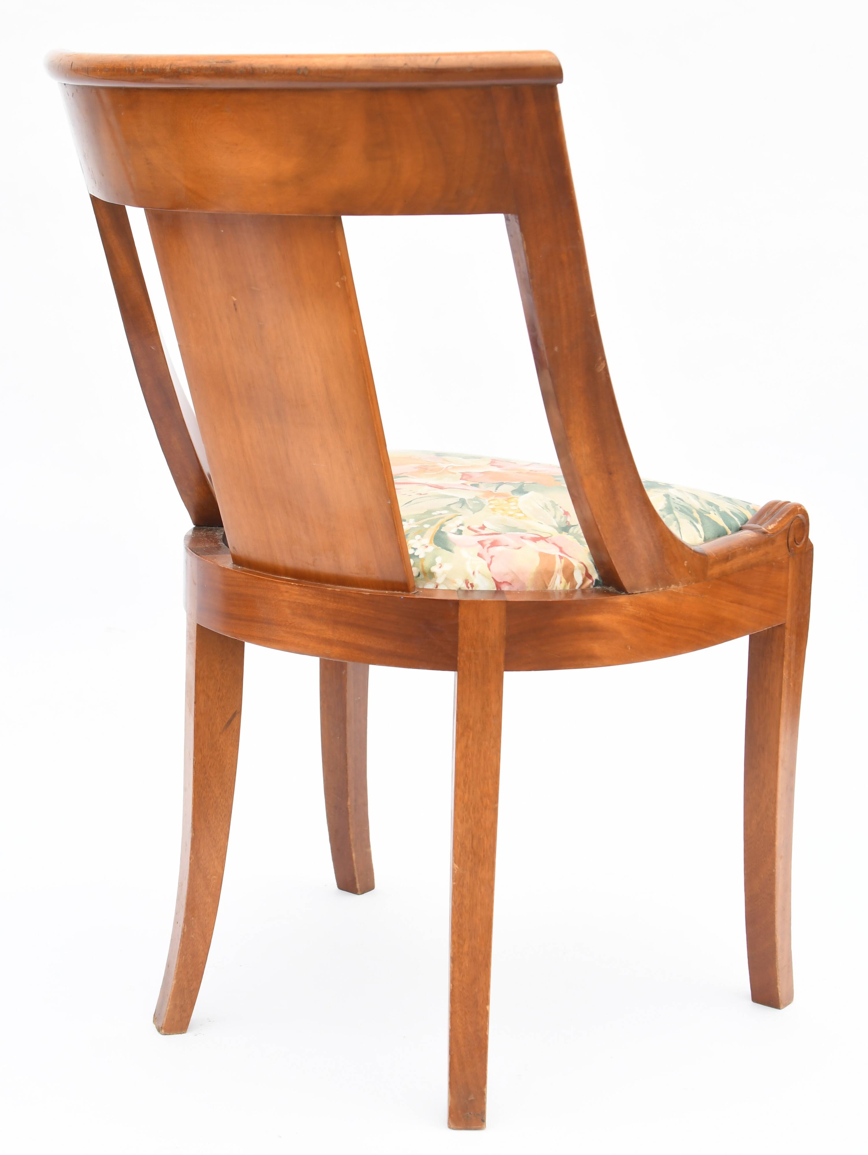 4 chaises en acajou de style Empire