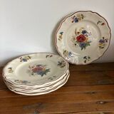 6 Sarreguemines dinner plates