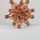 Vintage wooden atomic model, structural, Danish Scandinavian style, mid-century.