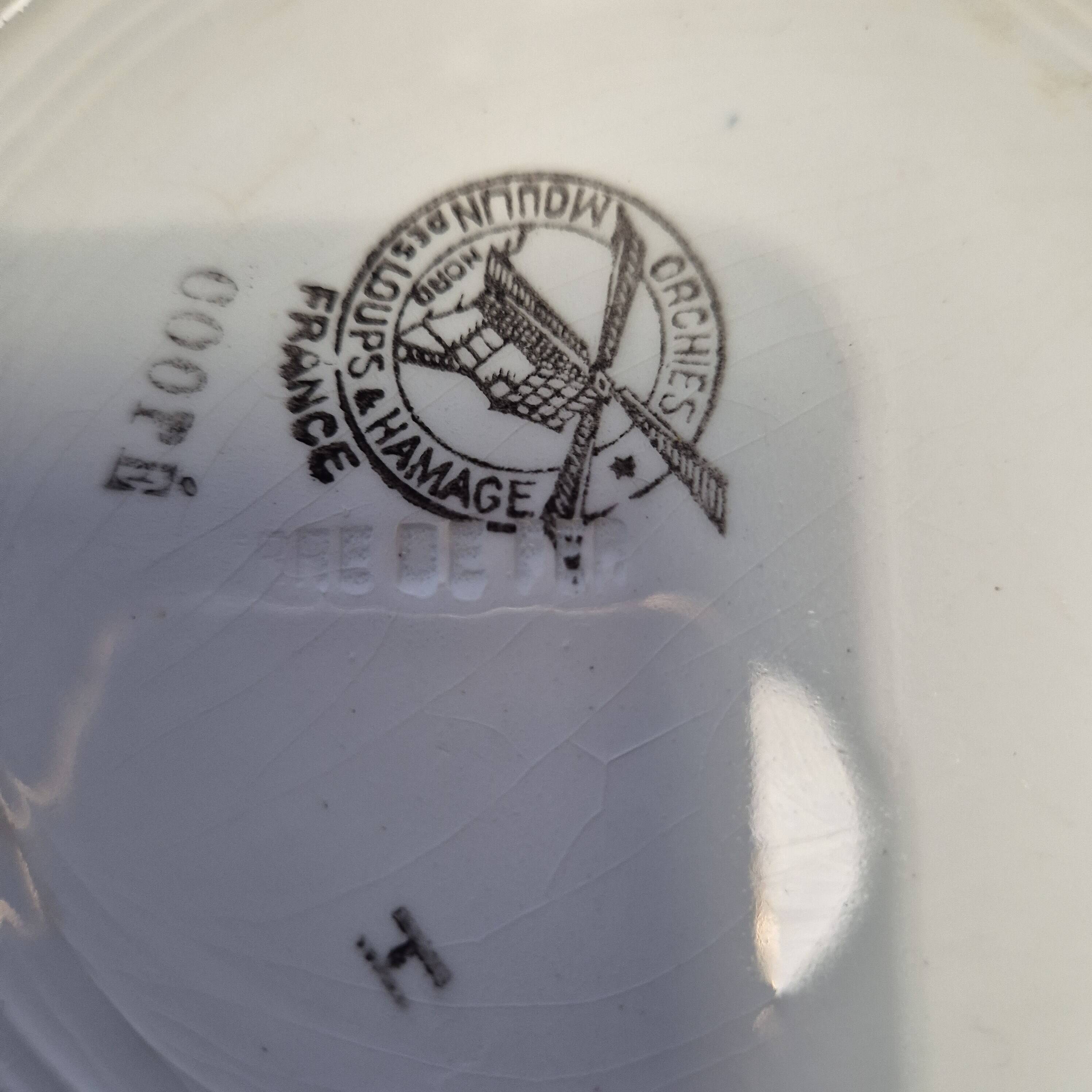 5 deep plates Orchies Moulin des Loups and Hamage iron ter.