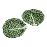 2 coupelles en barbotine feuille de chou Secla