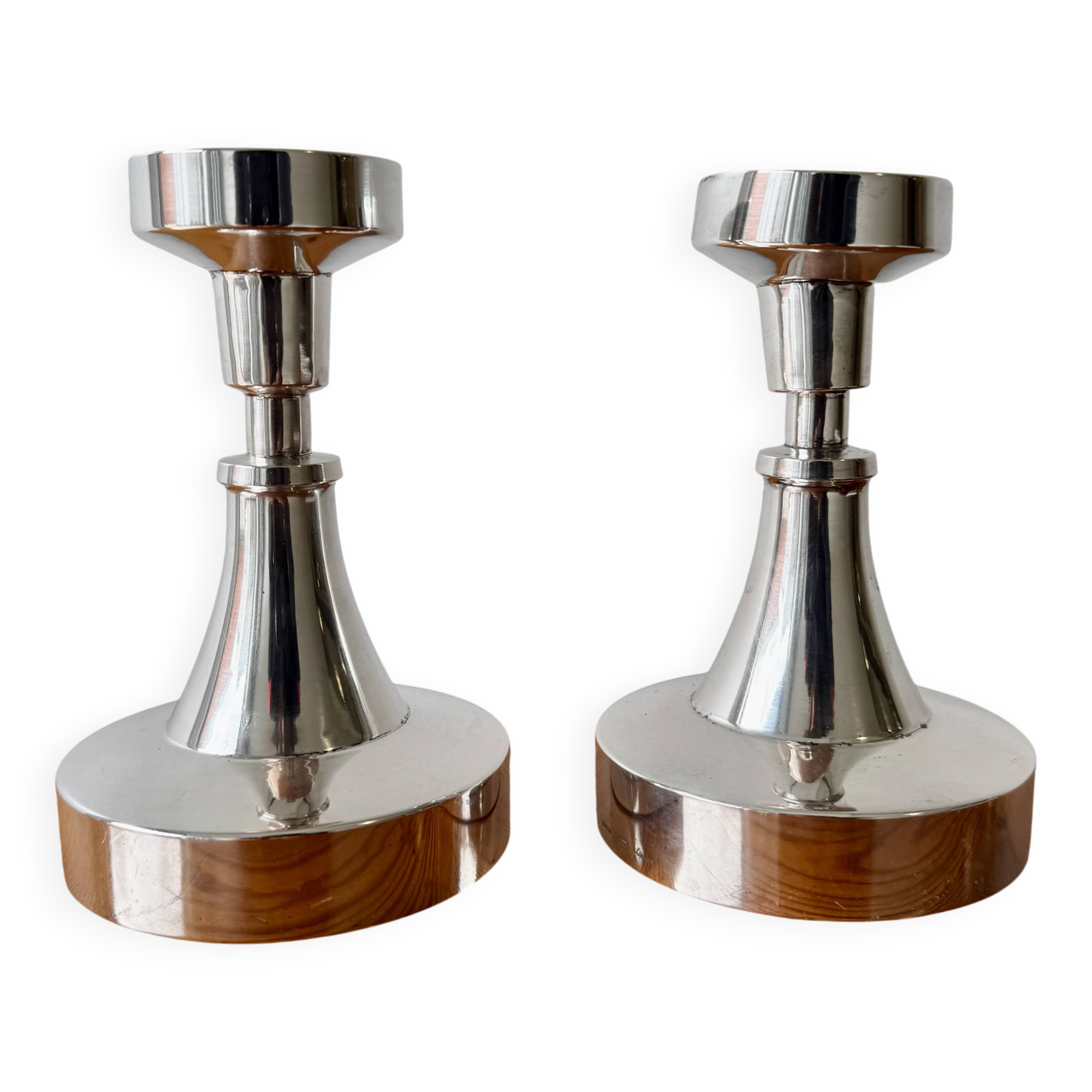 Vintage Pair of Silver Candlesticks by Löfman