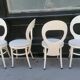 ensemble de 4 chaises Bauman, modèle Mouette, bois blanc, 1960