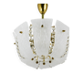 J.T. Kalmar Petite curved suspension basket, brass and glass, Austria, 1950s