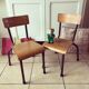 Duo de chaises d'école d'enfant marron
