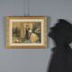 Old painting signed Pietro Michis, interior scene, 19th century.