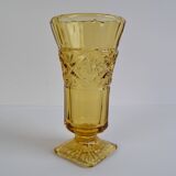 Art Deco Amber Glass Vase, 1940's.