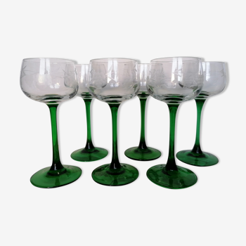 6 glasses of Alsace in chiseled crystal