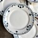 6 Badonviller blue earthenware dessert plates, "Dinan" service