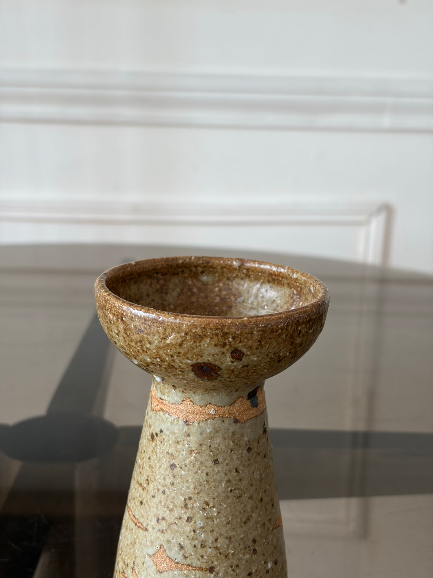 Pyrite stone candlestick