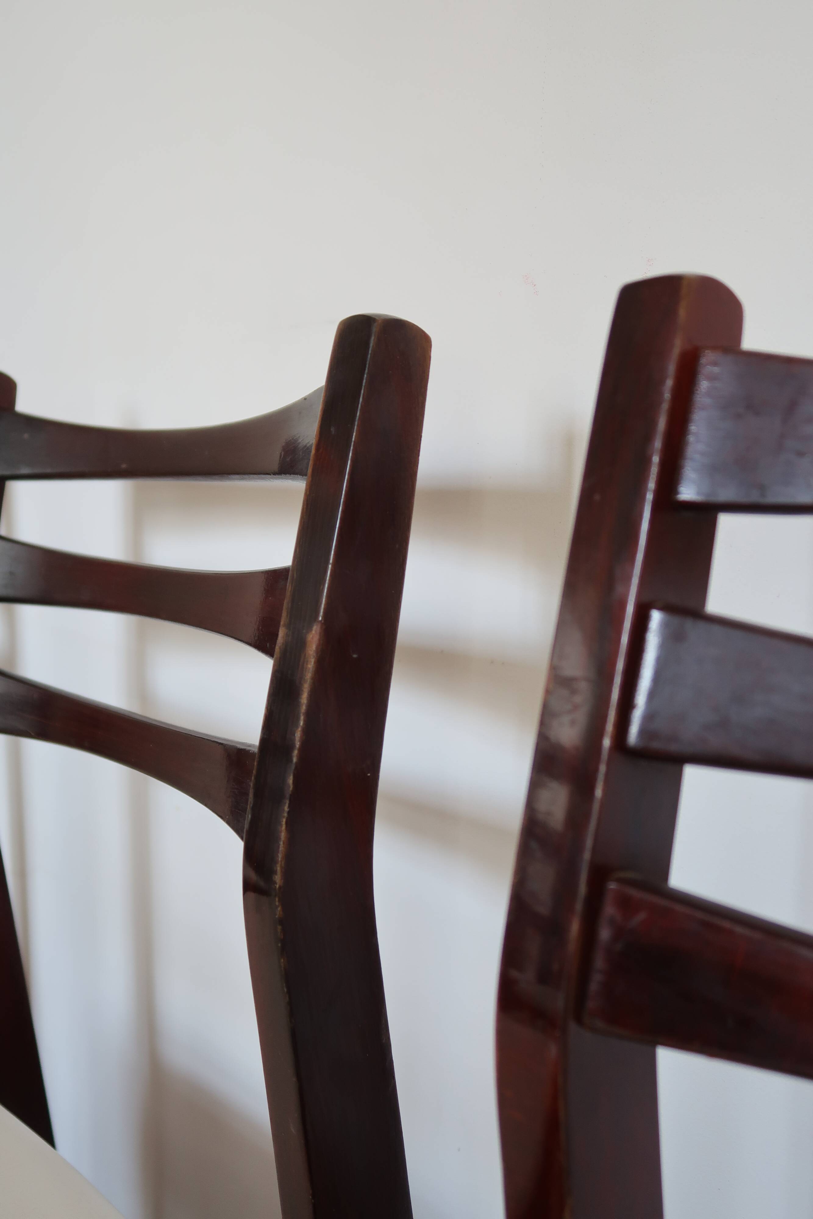 6 Scandinavian chairs skaï white