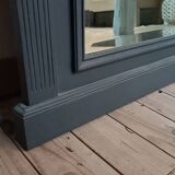 Regency style beveled mirror in large anthracite