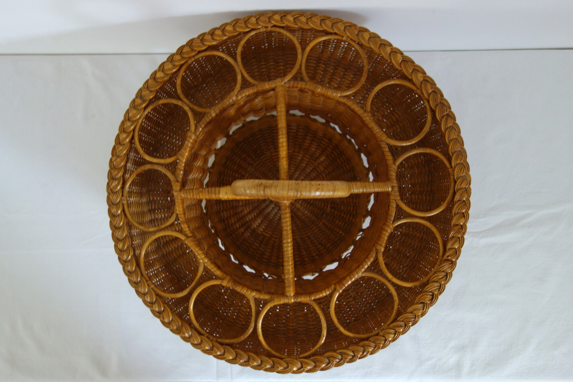 Old bottles and glasses holder wicker vintage aperitif