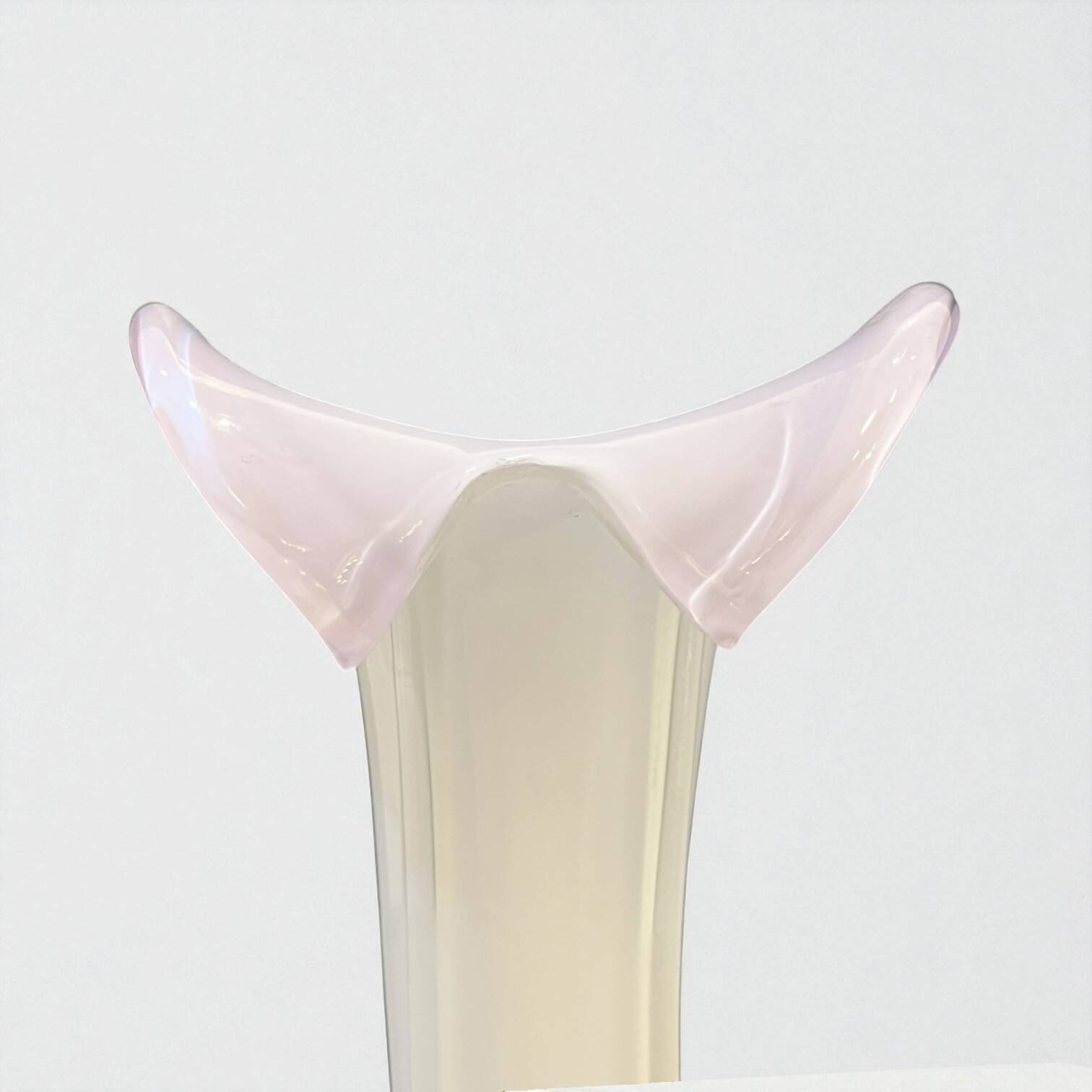 Murano blown glass soliflore vase, white - parma, vintage 1970s
